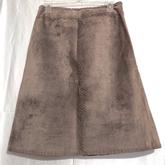 J Jill Leather Smooth Suede Skirt Size 4 - Picture 2 of 5